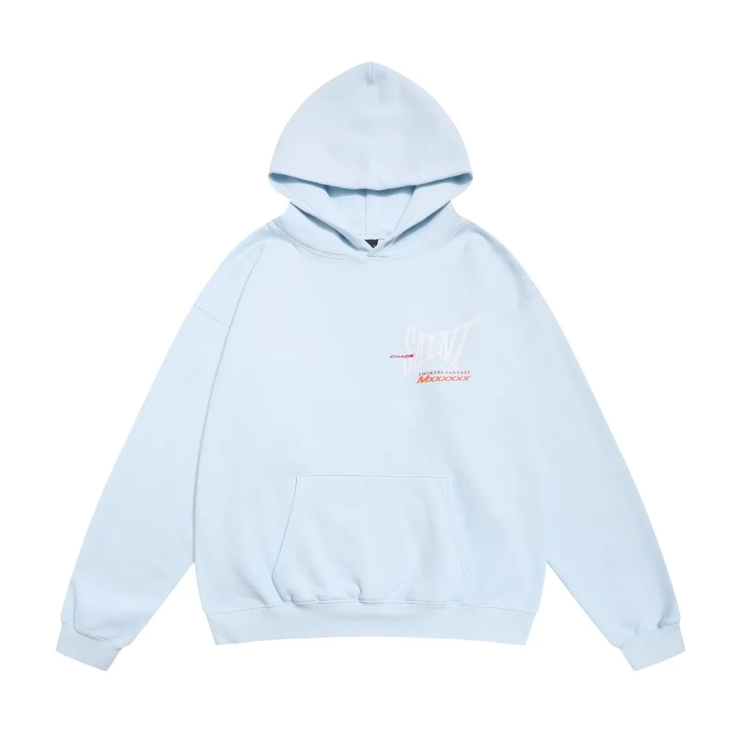 European and American Saint Michael "SMOKERS FANTASY" retro letter printed washed distressed hoodie and velvet sweatshirt Fabric: 420g Style number: SM625 Size: S-M-L-XL Color: black-light blue Price: P236